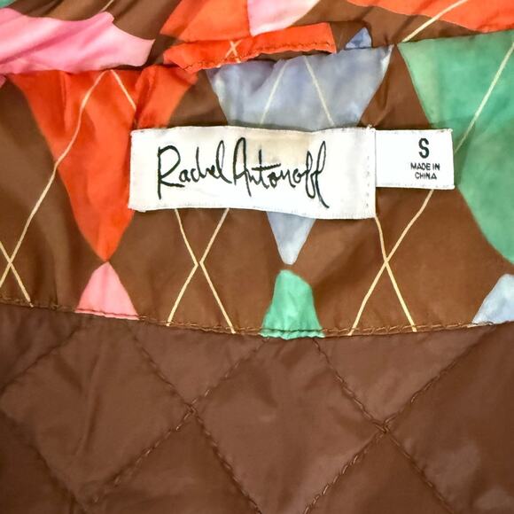 EUC $450 Rachel Antonoff Colorful Argyle Belted Puffer - Size Small - Picture 10 of 14